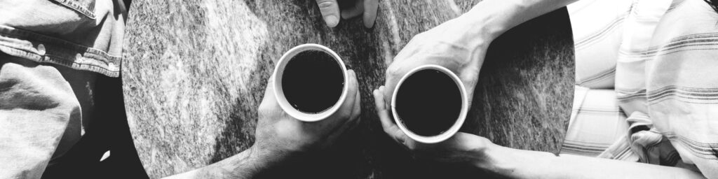 Two people take a good break with coffee